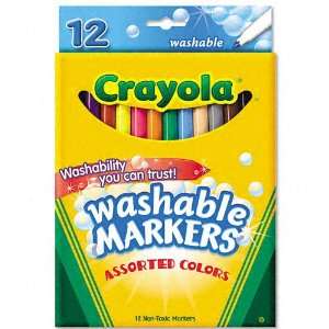  Crayola  Washable Markers, Fine Point, Classic Colors, 12 