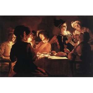   painting name Supper Party, By Honthorst Gerrit van