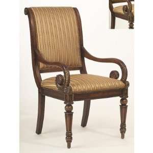  Decorator Longstaffe Arm Chair with Tiramisu Stripe Fabric 