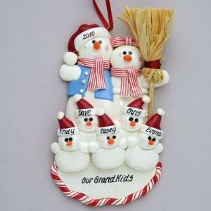  Personalized Snowman Family of 7 Clay Dough Christmas 