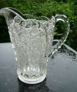 Antique Imperial Glass EAPG Pitcher Daisy Cane & Arch  