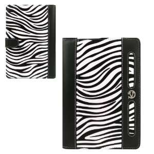  White Zebra Print Melrose Leather Dauphine Series Portfolio w/Unique 