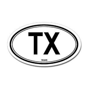  Texas TX euro Travel Oval Sticker by  Automotive