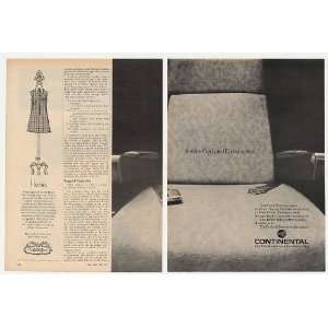  1969 Continental Airlines Wider Coach Seat 2 Page Print Ad 