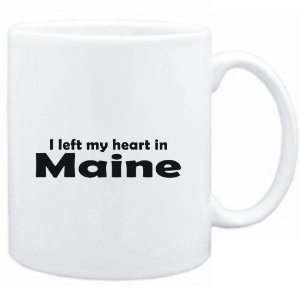    Mug White I LEFT MY HEART IN Maine  Usa States