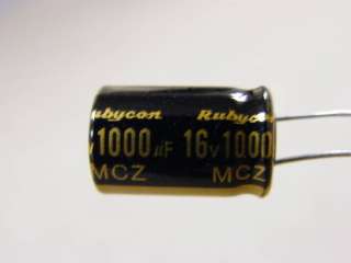 10pcs 1000uF 16V Rubycon MCZ Capacitors 16x10mm Japan  