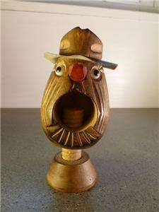 Vintage Carved Wood 5 Figural Mountie Ranger Big Mouth Screw 