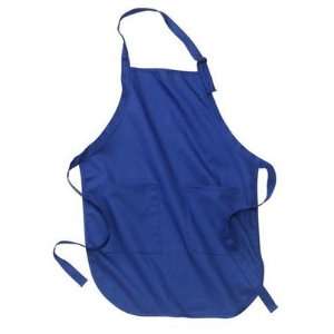 Upscale 100% Cotton Full Length Apron with Pockets   Royal  