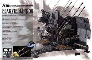   35 AF35S61 WWII German 2cm FLAK 38 Anti Aircraft Gun w/Metal Barrels