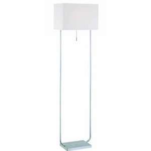 Lite Source LS 81582 Gazit 1 Light Floor Lamp, Polished Steel/White 