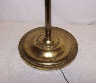 Vintage Brass 3 Way Light Floor Lamp Glass Globes  