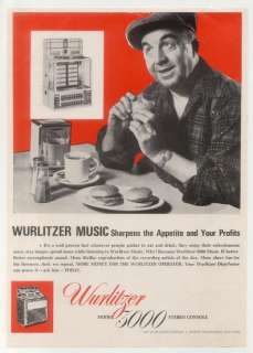 1966 Wurlitzer 3000 stereo console jukebox vintage trade print ad 