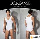 DOREANSE Mens Bodysuit Leotard Underwear with Deep V Neck   S M L XL 