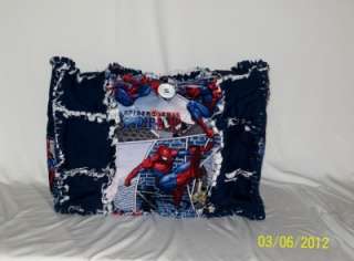   Super Hero Hand Crafted UNIQUE Rag Quilt Diaper Bag Tote Purse  