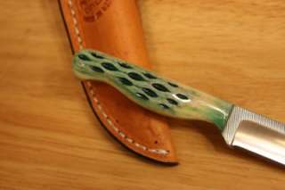 ANZA 2011 GREEN WINGED TEAL DUCK Knife w/ Jigged Bone Handle Made In 
