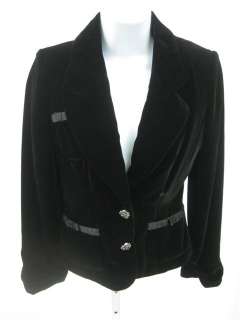 KAY UNGER NEW YORK Black Velvet Blazer Jacket Sz 4  