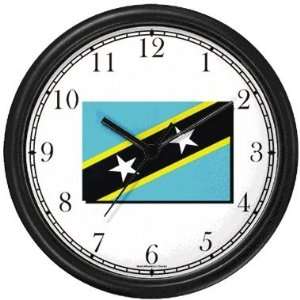  Flag of St. Kits   Nevis Theme Wall Clock by WatchBuddy 