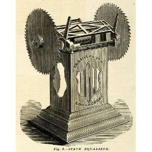  1874 Print Stave Equalizer Machine Antique Barrel Making 