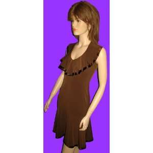   Secret Brown Jersey Halter Party Dress Size Small 