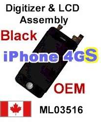 OEM Apple Black iPhone 4S 4GS Front LCD Display+Touch Digitizer Screen 