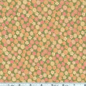  45 Wide Pearl River Petite Flower Wasabi Fabric By The 