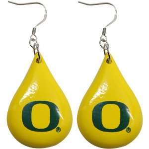  NCAA Dayna U Oregon Ducks Yellow Tear Drop Wooden Earrings 