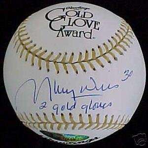  Maury Wills Signed Baseball   Gold Glove Tsp   Autographed 
