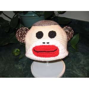  Custom Boutique Crochet Infant/Toddler Sock Monkey Hat 