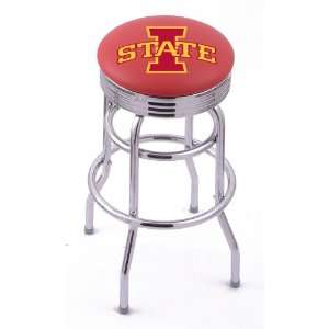 Iowa State University Steel Stool with 2.5 Ribbed Ring Logo Seat and 