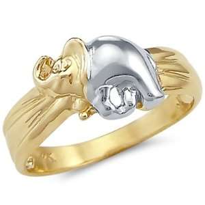  Size  5.5   14k Yellow and White Gold 2 Two Tone Ladies 