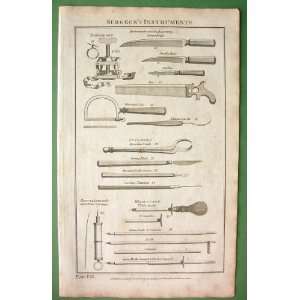 SURGERY Surgeons Instruments Saws Knives Needles etc   1788 Original 