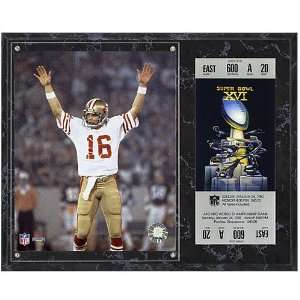   Francisco 49ers Super Bowl XVI Joe Montana Plaques with Replica Ticket