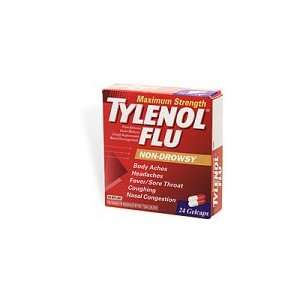 Tylenol Flu Maximum Strength Day, Non Drowsy Formula, Gelcaps   24 ea