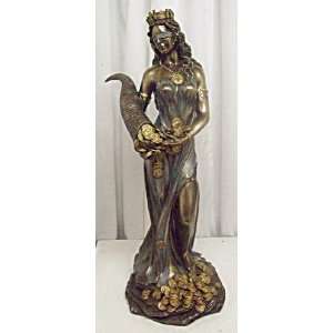 HUGE Bronze Finish Fortuna Statue Tyche Fortune Goddess  