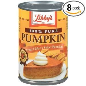 100% Pure Pumpkin, 15 Ounce (Pack of 8)  Grocery & Gourmet 