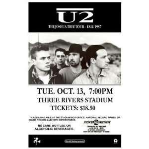   U2 Boy Tour Joshua Tree Tour Concert Sheet 11 X 17 