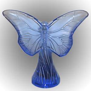  LALIQUE Crystal Blue Butterfly Rosee