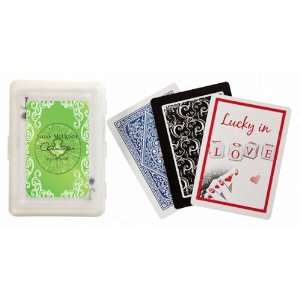  Baby Keepsake Green Dove Design Personalized Playing Card 