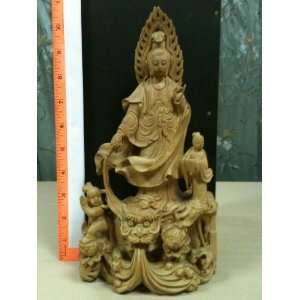 Quan Yin Carved Wooden Statue