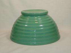 BAUER Pottery Rare Footed RINGWARE Green Mixing Bowl  