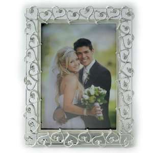    Silver Plated Metal Picture Frame Heart Design