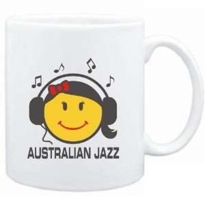   Mug White  Australian Jazz   female smiley  Music