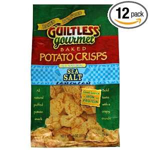 Guiltless Gourmet Potato Crisp, Sea Salt, 4 Ounces (Pack of 12 