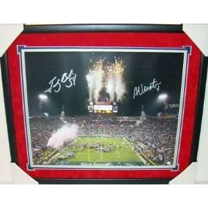  NEW Teddy Bruschi Adam Vinatieri SIGNED Framed 16x20 