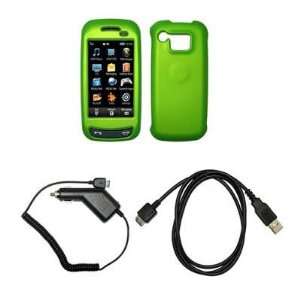 com Premium Neon Green Rubberized Snap On Cover Hard Case Cell Phone 
