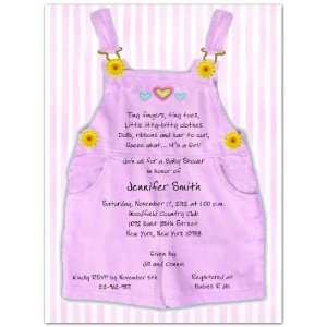 Pink Overalls Baby Shower Invitations   Set of 20 Baby