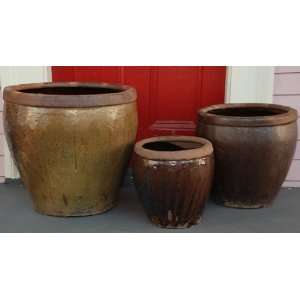  B201 Medium Brown Ceramic Pot, Contemporary, China 