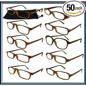 Reading Glasses Wholesale 10 Brown Plastic Reader Men Women 1.75