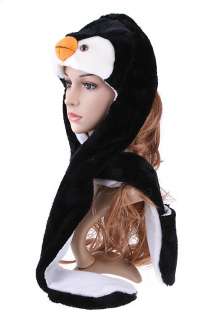 Cartoon Animal Penguin Cap Earmuff Scarf Gloves H2740  