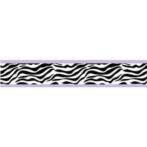    Funky Zebra Purple Wallpaper Border by JoJo Designs White Baby